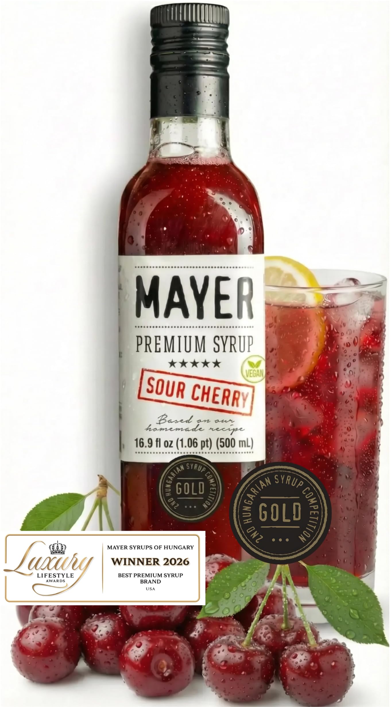 Amazon.com : Mayer Sour Cherry Syrup – Award-Winning Cherry syrup